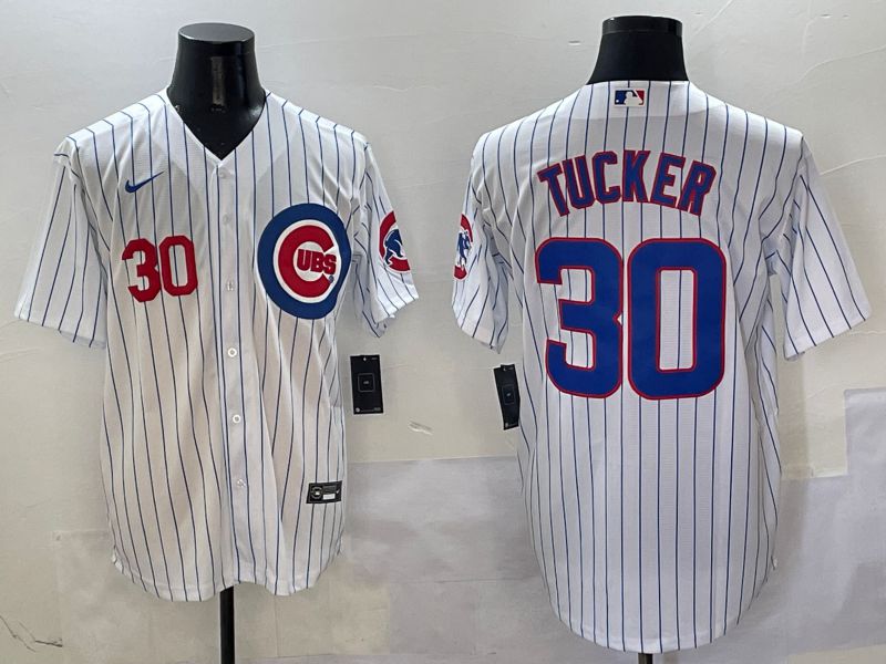 Men Chicago Cubs #30 Tucker White Stripe Game Nike 2025 MLB Jersey style 4->chicago cubs->MLB Jersey